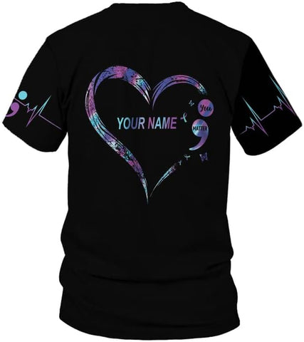 Vybonz Personalized Suicide Awareness Shirt, Suicide Prevention Awareness, Mental Health Awareness, Mental Health Clothing