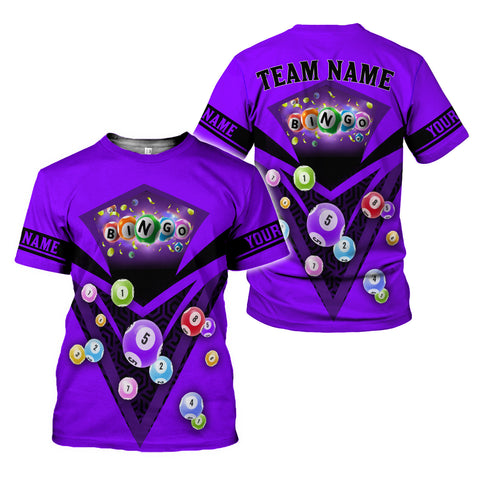 Personalized 3D BINGO Shirt with Name and Team Name, Custom Bingo game Shirts for Team, Men Women unisex 3D shirt