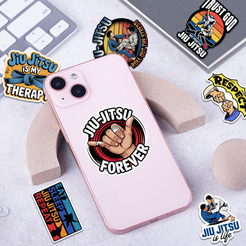 10PCS jiu Jitsu Stickers 3in, Sport Aesthetic Vinyl Waterproof Sticker for Water Bottle Laptop Skateboard Scrapbooking, Decor for Kids Teens Adults for Party Supply