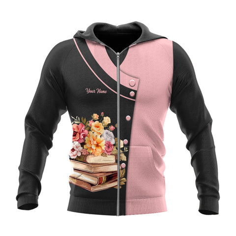Personalized Name Librarian 3D Shirt for women, sweatshirt hoodie zip hoodie Librarian 3D unisex shirt