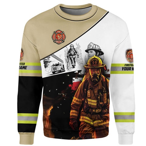 Personalized Firefighter 3dShirt, Custom Name Fire Man Firefighter Gift shirt, Unisex Tshirts 3D for Men Women
