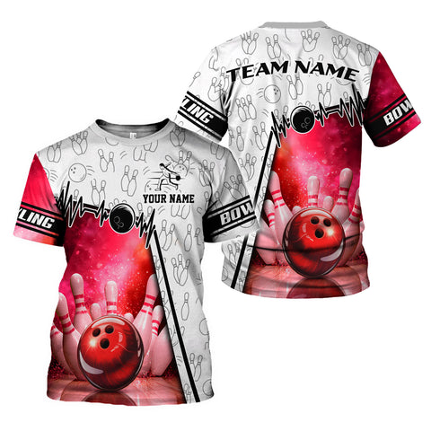 Custom Name Team Name 3D Bowling Shirt, Bowling Shirts for Men Women, Short Sleeve Shirts for Team Bowling