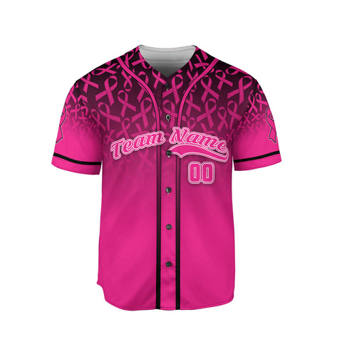 Customized Name Number Team Name Breast Cancer Baseball Jersey, Breast Cancer Survivor Pride unisex shirt for women men