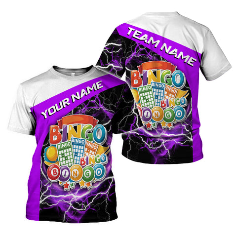 Personalized Team Name and Name BINGO 3D Shirt for Men Women, Custom Bingo game Shirts for Team