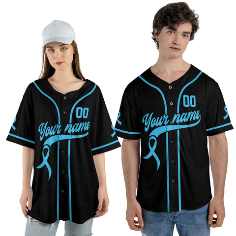 Personalized Name Number Prostate Cancer Jersey, Fight Prostate Cancer Baseball Jersey for women men