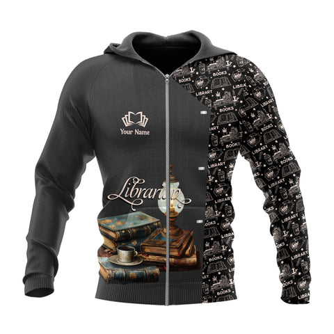 Custom Name Librarian 3D Shirt for Women Men, sweatshirt hoodie Librarian unisex 3D shirt