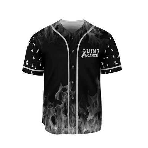 Customized Name Lung Cancer Jersey, Lung Cancer Awareness Fight for the cure Baseball Jersey for women men