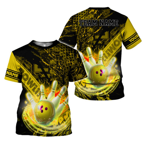 Personalized Bowling 3D Shirt for Men Women, Custom Name and Team Name Bowler Gift shirt, 3D All Over Printed Shirt