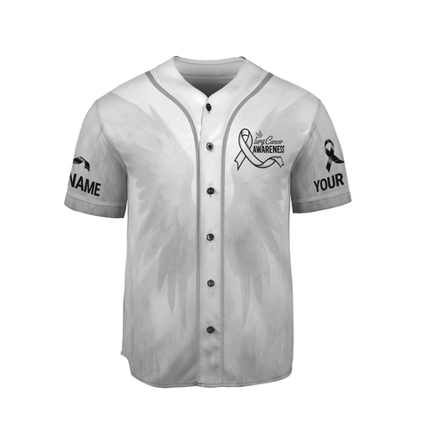 Customized Name Lung Cancer Jersey, Lung Cancer Awareness Christian Baseball Jersey for women men