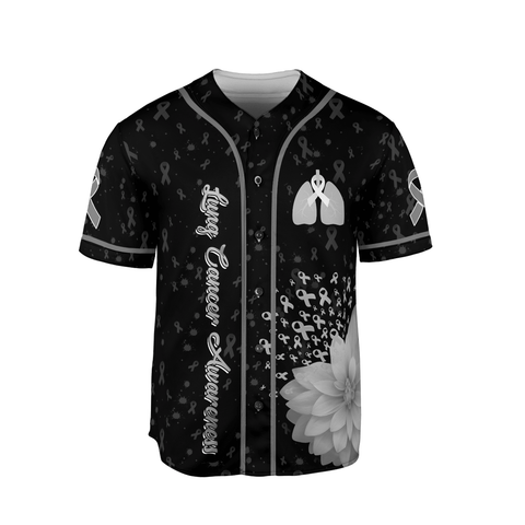 Customized Name Lung Cancer Awareness Jersey, Lung Cancer Baseball Jersey for women men