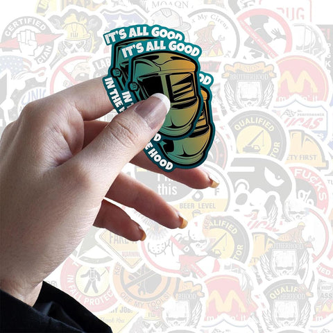 3pcs Welder gift All Good in This Hood Welder Sticker, Waterproof Vinyl Stickers for Laptop Kindle Car Tumbler Mug Phone Notebook