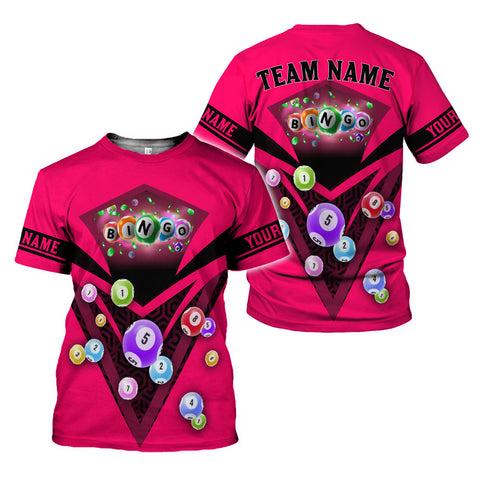 Personalized 3D BINGO Shirt with Name and Team Name, Custom Bingo game Shirts for Team, Men Women unisex 3D shirt