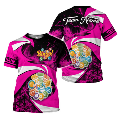 Custom Team Name and Name BINGO 3D Shirt for Men Women, Custom Bingo game Shirts for Team