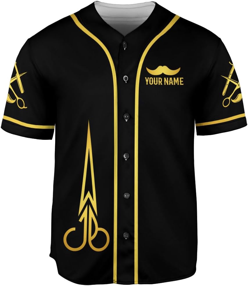 AOVL Personalized Barber Baseball Jersey Barber Shop Shirt Barber Gift Men Barber Professional Baseball Jerseys Hair Stylist