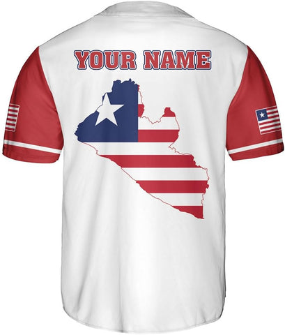 Podagree Personalized Liberia Baseball Jersey, Liberian Proud Flag Shirt Liberia Coat of Arms Liberian Gift for Men Women