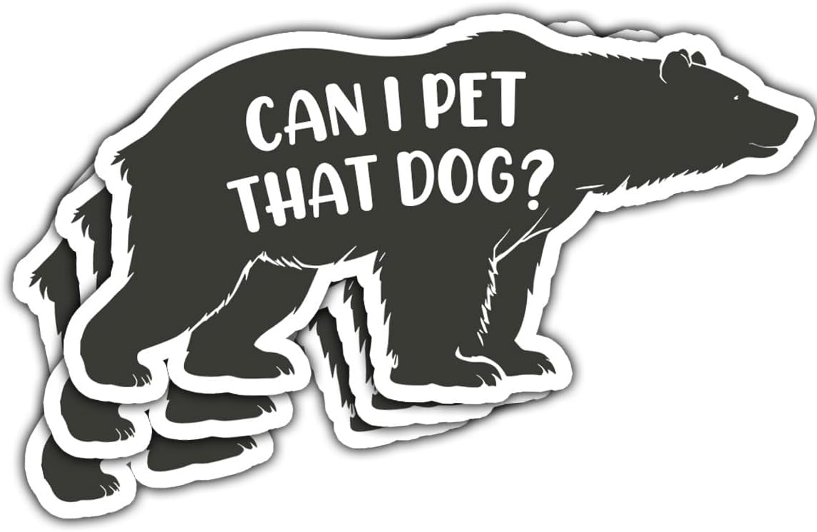 (3pcs) Can I Pet That Dog Sticker, Funny Black Bear Sticker, Black Bear Meme Sticker, Sticker Die-Cut Waterproof Vinyl Sticker for Laptop Water Bottle Phone Window Helmet