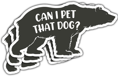 (3pcs) Can I Pet That Dog Sticker, Funny Black Bear Sticker, Black Bear Meme Sticker, Sticker Die-Cut Waterproof Vinyl Sticker for Laptop Water Bottle Phone Window Helmet