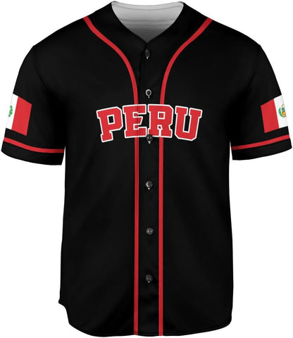 Podagree Personalized Peru Baseball Jersey, Peruvian Proud Flag Jersey Shirt Peru Coat of Arms Peruvian Gift for Men Women