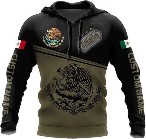 Personalized Name Mexican Hoodie 3D, Customized Mexican Hoodies for Men, Unisex Mexico Hoodie 3D, Mexico Hoodies for Men, Mexico Flag Gift for Women, T Shirt, Zip Up Hoodie, Sweatshirt HDM100