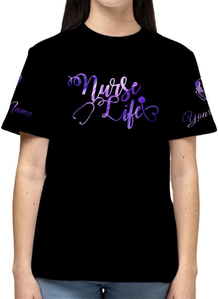 Custom Er Nurse Shirts for Women Future Nurse Shirt 3D Nursing Shirts for Nurses Emergency Nurse Shirt CNA Shirts CNA Shirt