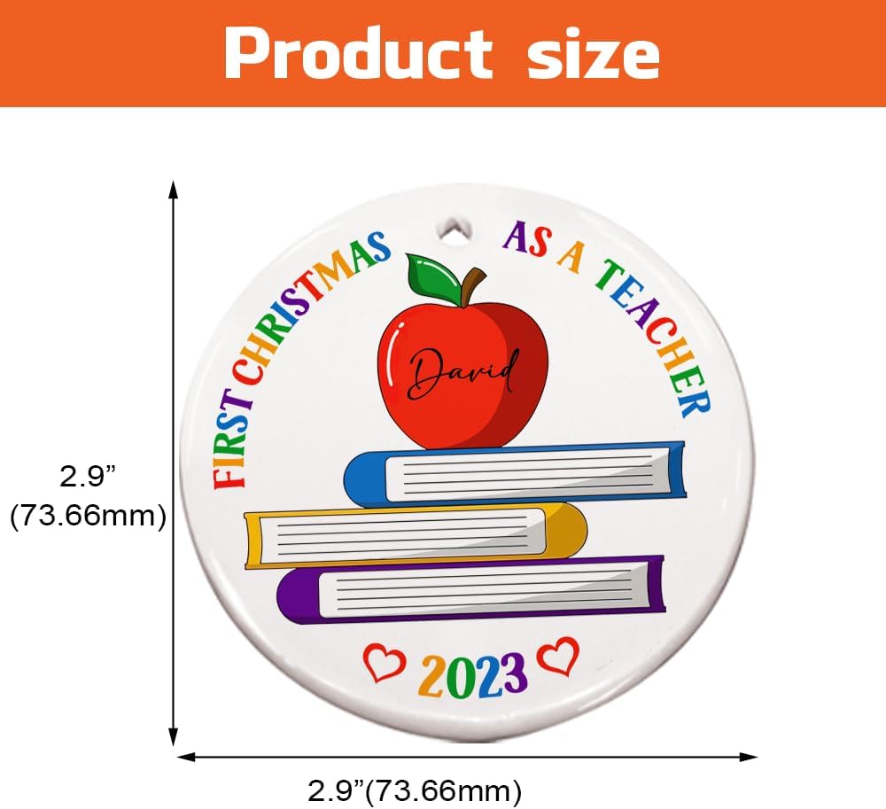 MAPrints Teacher Ceramic Ornaments Christmas 2024, Teacher Appreciation Gifts for Women, Teacher Ceramic Ornaments, Thank You Appreciation Ornaments, Keepsake Gifts for Teacher (TC 10)