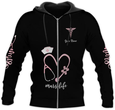 Woseprints Personalized Name 3D Nurse Shirts, Emergency Nurse T-Shirt Gifts