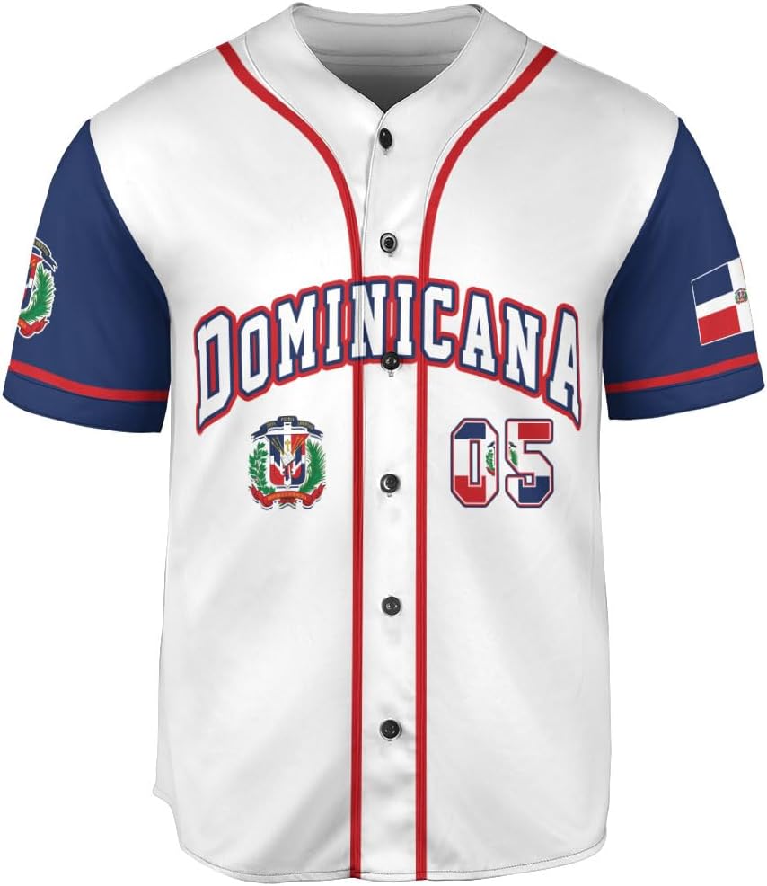 Custom Dominican Jersey for Men Dominican Baseball Jersey Dominican Baseball Jersey Dominicana Shirt Dominican Flag Jersey