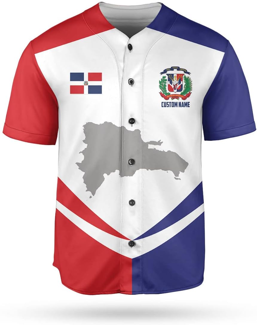 Personalized Dominican Republic Baseball Jersey Shirt,Team Name Republic Dominicana Baseball Jersey for Men and Women