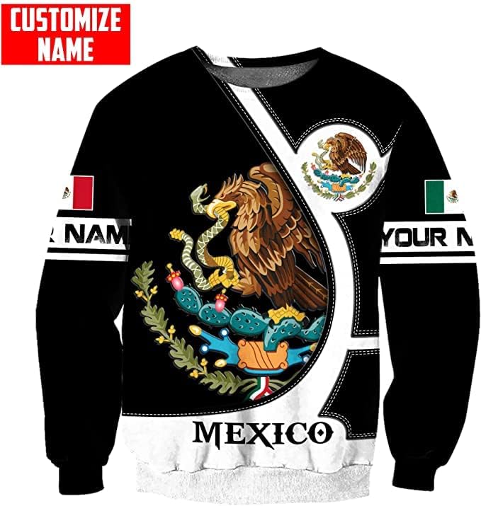 Personalized Name Mexican Hoodie 3D, Customized Mexican Hoodies for Men, Unisex Mexico Hoodie 3D, Mexico Hoodies for Men, Mexico Flag Gift for Women, T Shirt, Zip Up Hoodie, Sweatshirt HDM94