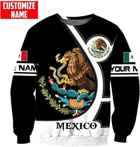 Personalized Name Mexican Hoodie 3D, Customized Mexican Hoodies for Men, Unisex Mexico Hoodie 3D, Mexico Hoodies for Men, Mexico Flag Gift for Women, T Shirt, Zip Up Hoodie, Sweatshirt HDM94