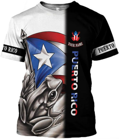Woseprints Personalized Name Puerto Rico 3D Hoodies, Puerto Rico Sweatshirt, Zip Hoodie for Men Women, Puerto Rico Flag Shirt