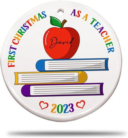 MAPrints Teacher Ceramic Ornaments Christmas 2024, Teacher Appreciation Gifts for Women, Teacher Ceramic Ornaments, Thank You Appreciation Ornaments, Keepsake Gifts for Teacher (TC 10)