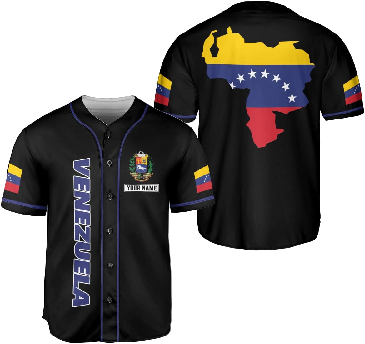 Personalized Name Venezuela Baseball Jersey Shirt, Venezuela Jersey for Men and Women Baseball Jersey Shirt Unisex S-5XL