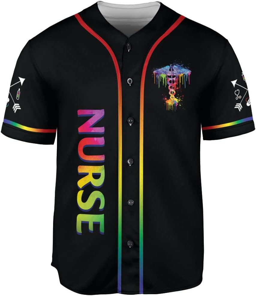 Leprints Personalized Nurse Baseball Jersey Flag Nurse Graduation Baseball Jersey Customize Nursing Emergency Shirts