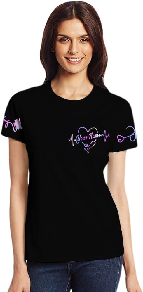 Custom Er Nurse Shirts for Women Future Nurse Shirt 3D Nursing Shirts for Nurses Emergency Nurse Shirt CNA Shirts CNA Shirt