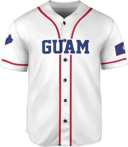 Leprints Personalized Guam Baseball Jersey Shirt, Guahan Flag Jersey, Guam Islander Pride Jersey for Men and Women