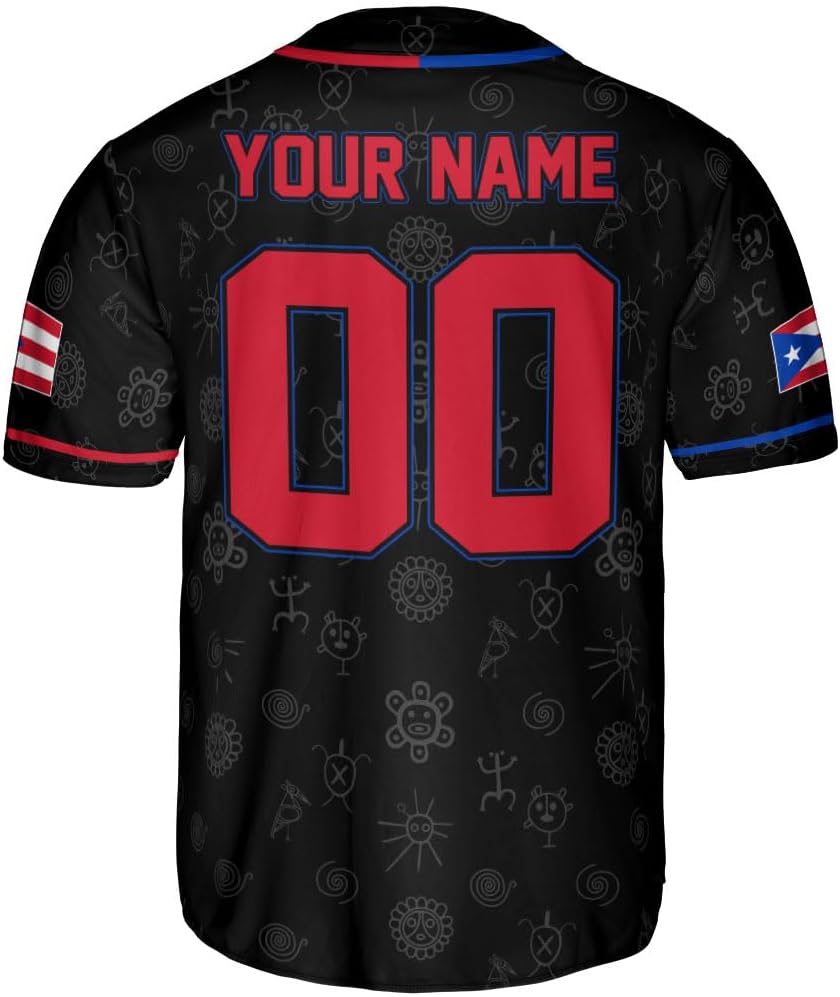 RoyalBro Personalized Puerto Rico Baseball Shirt - Custom Team Name, Puerto Rican Baseball Jersey for Men