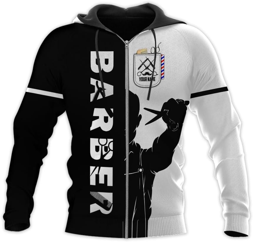 Vybonz Personalized Barber Gift for Barber 3D All Over Printed Shirts Gift for Men & Women Hair Stylist Shirt Gift Barbershop