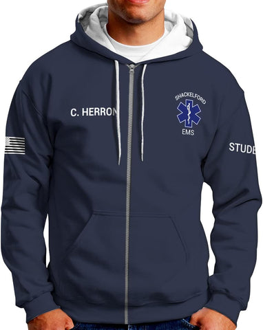 Vybonz Customize Name EMS EMT Hoodie For Men And Women All Over Printed Sportwear T Shirt, Zip Up Hoodie, Sweatshirt