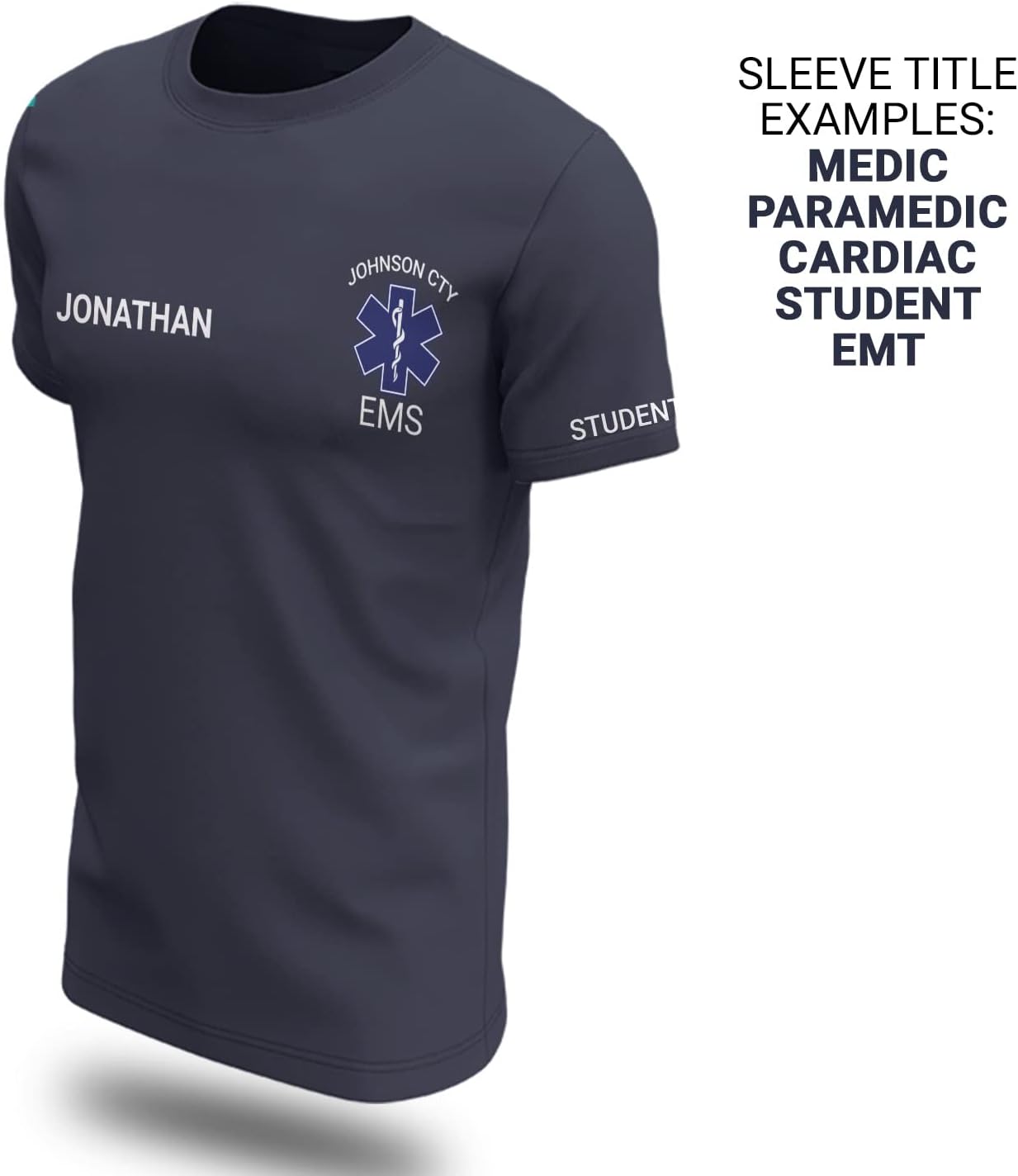 Vybonz Personalized EMS EMT Student Paramedic T-Shirt 3D Emergency Medical Technician Shirt, Custom Name Dept Tshirt Gift