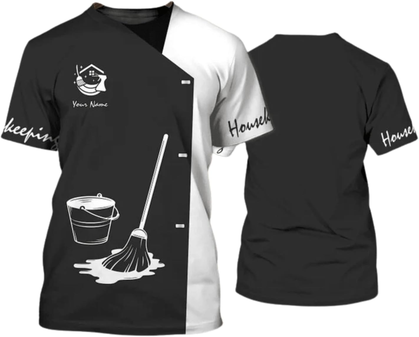 MAPrints Personalized Name Housekeeping Shirt 3D All Over Print, Cleaning Service Tshirt, Gifts for Housekeeper Men and Women