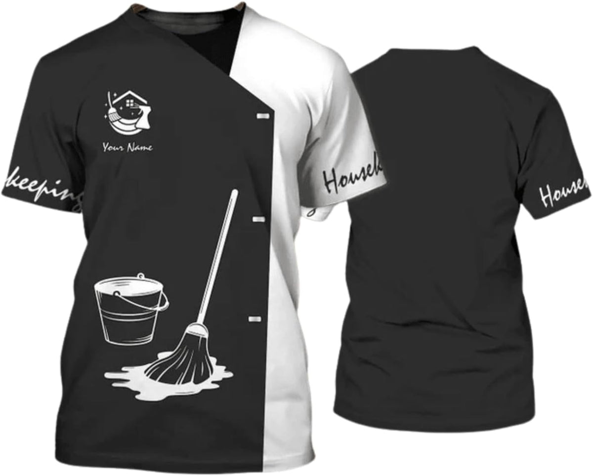 MAPrints Personalized Name Housekeeping Shirt 3D All Over Print, Cleaning Service Tshirt, Gifts for Housekeeper Men and Women