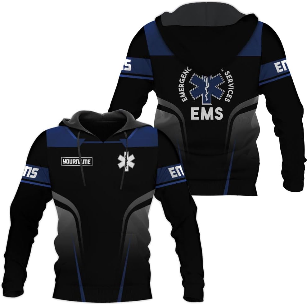 Custom EMS EMT Shirts Men Women, Personalized Paramedic Uniform Emergency Medical Technician Apparel, EMS Week Gifts