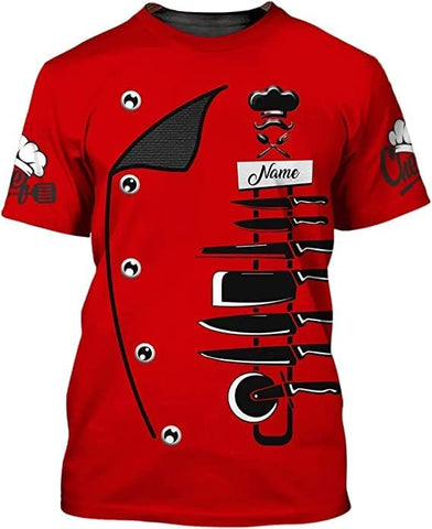 Personalized Chef Shirt Master Chef 3D Shirts Chef Gifts Custom Name Chefs Shirt for Men and Women, Tshirt Chef Utility Shirt