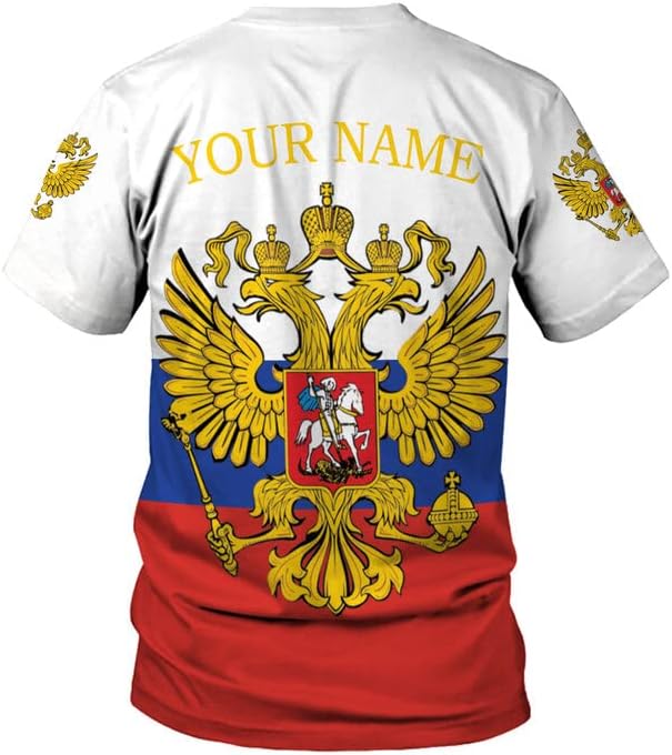 AOVL Personalized Russia Flag & Coat of Arms Pride Shirts
