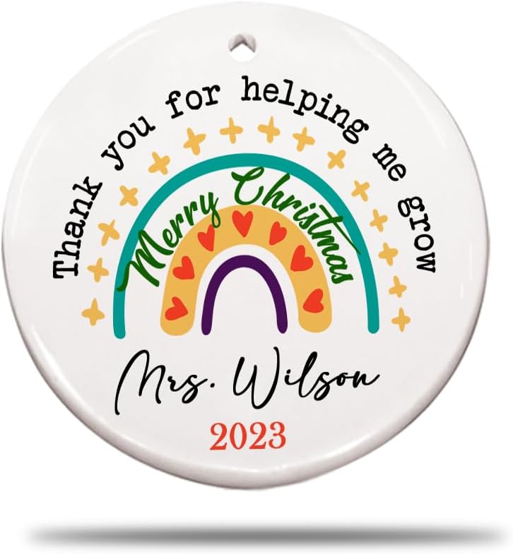 MAPrints Teacher Ornaments Christmas 2024, Teacher Appreciation Gifts for Women, Teacher Acrylic 2D Flat Ornaments, Thank You Appreciation Ornaments, Keepsake Gifts for Teacher (TC 9)