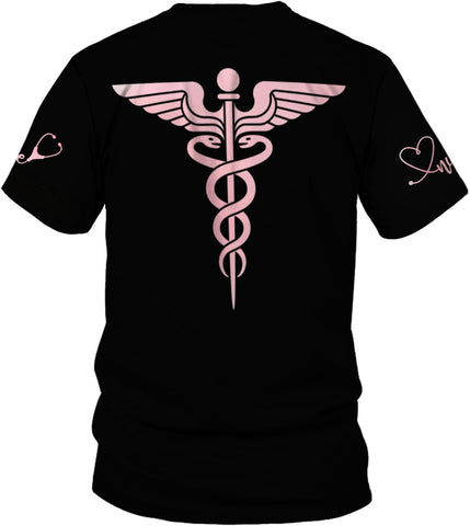 Woseprints Personalized Name 3D Nurse Shirts, Emergency Nurse T-Shirt Gifts