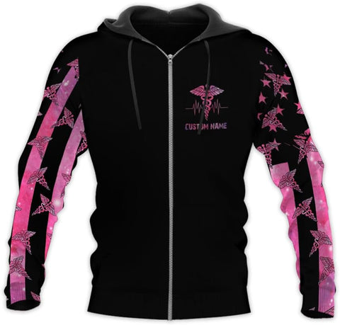 Woseprints Personalized Name 3D Nurse Shirts, Emergency Nurse T-Shirt Gifts