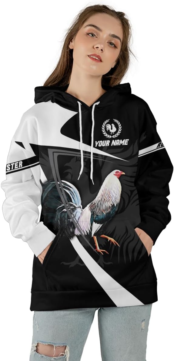 Mostefy Personalized Name Rooster Hoodie 3D, Gallos De Pelea, Chicken Sweatshirt, Chicken Hoodie for Men and Women S-5XL