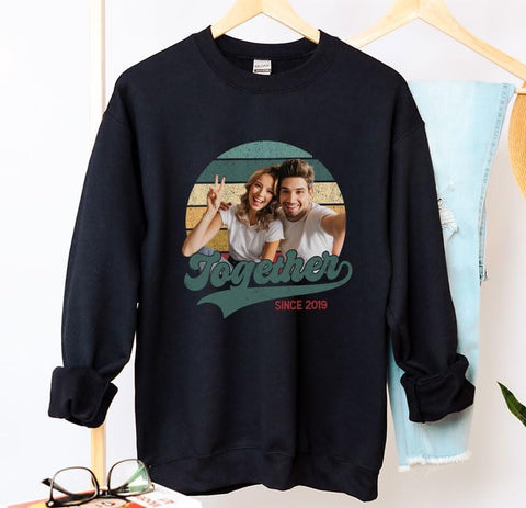 mostprints Custom Photo Sweatshirt, Matching Couple Sweatshirts, Personalized Matching Sweatshirt For Couples Gift Shirt